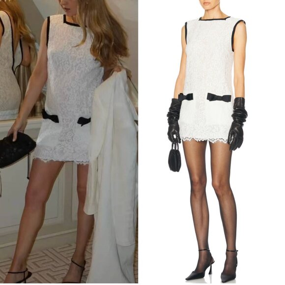 Helsa Dresses & Skirts - Helsa Revolve The Lace Mini Dress Small Cocktail Black White Spring Party Lace